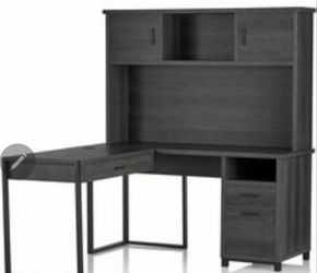 L-Shaped Charcoal Corner Desk