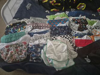 Lot of Cloth Diapers reusable diapers with Inserts