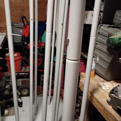 Steel, Push PIn Lock Weighted Base LightFixture Poles