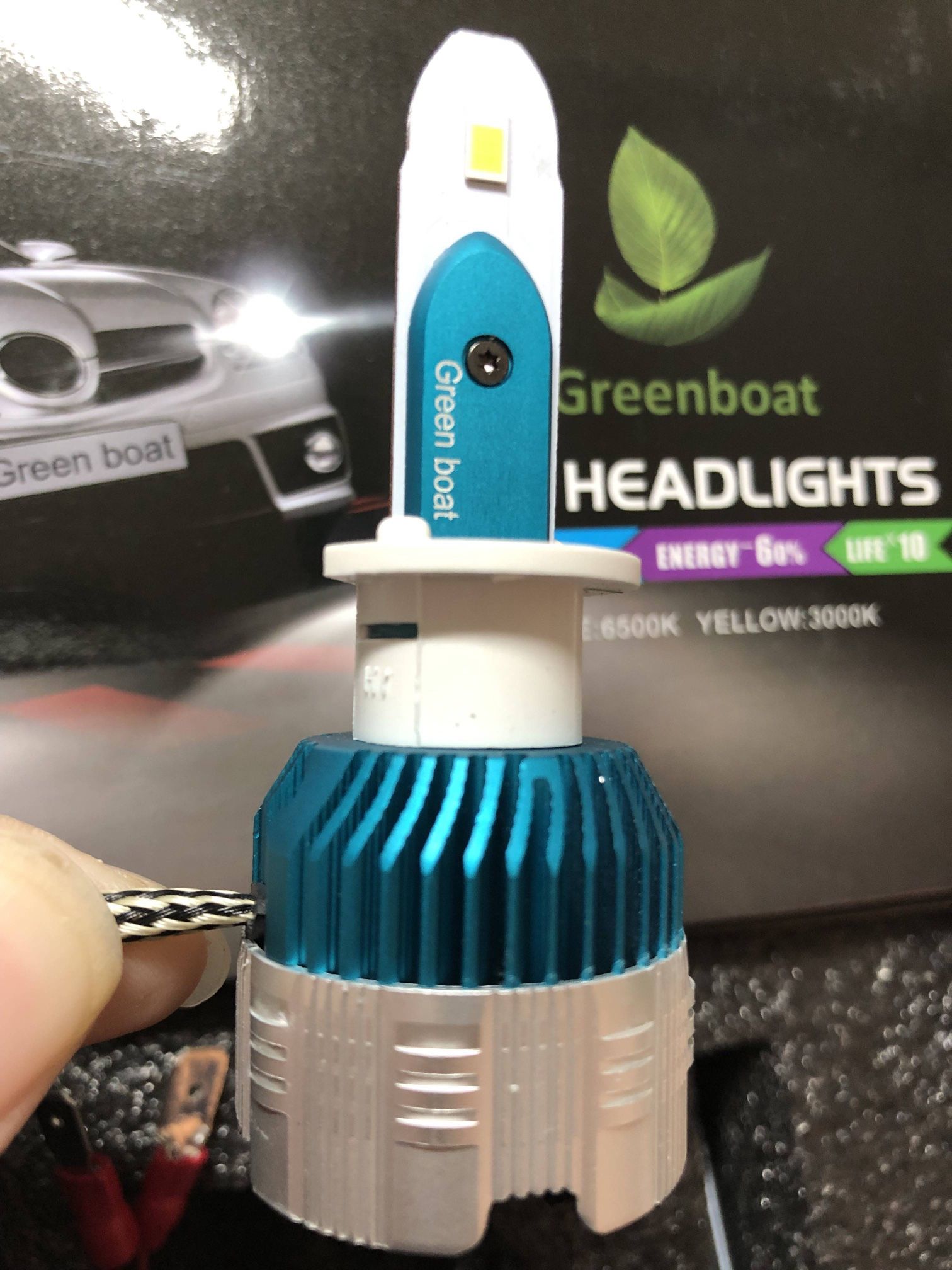 2x H1 6000K Super Bright White 6000LM DRL LED Headlight Bulb Kit High Beam NEW Is Brand Greenboat