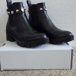 Karl Lagerfeld Ankle Combat Boot, Black, 6M