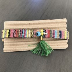 Evil Eye Tie Wrap Bracelet