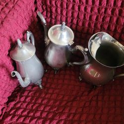 Jarras Antiguas Bañadas En Plata / Antique Silverplated Pitchers