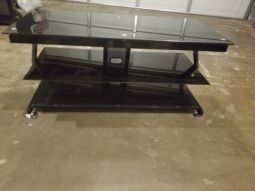 Black Glass TV Stand