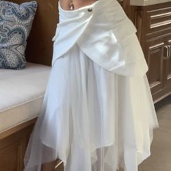 Structured Wrap Skirt with Sheer Tulle Layers