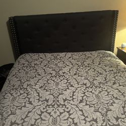 Black Queen Tufted Bed Frame