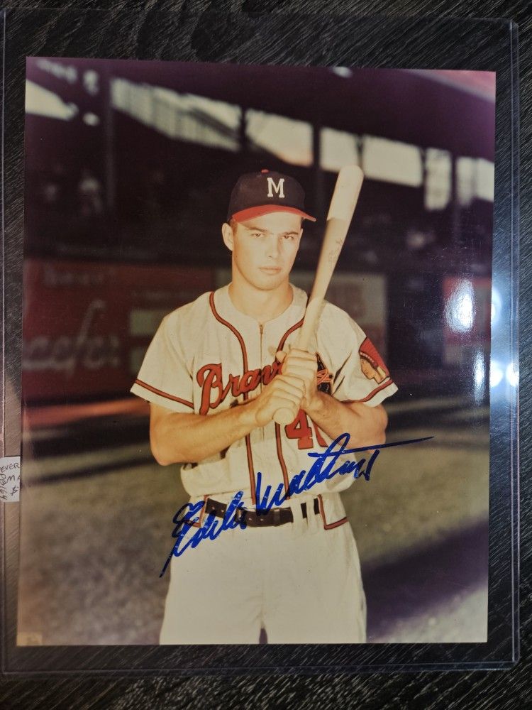 Signed Eddie Mathews Milwaukee Braves 8x10 Photo Autograph MLB Baseball Picture Auto