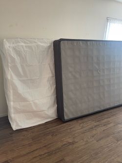 Free queen, bed and boxspring also 1 folding door