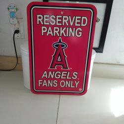 Vintage Reserved Parking 😇 Angels Fan Plastic Sign