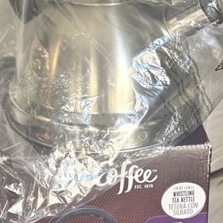 Mr. Coffee Claredale 2.2 Qt Stainless Steel Whistling Tea Kettle in Silver