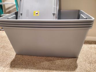4-Pack 50 Gallon Gray Sterilite Storage Containers with Lids