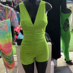 Lime Stacked Romper