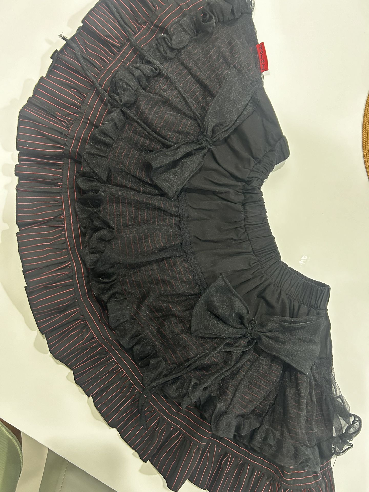 Tripp NYC Tutu Mini Skirt Black And Red Pinstripe 