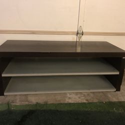 TV Stand With Tempered Glass Shelves
