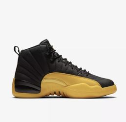 2020 Nike Air Jordan 12 Retro Black University Gold Mens 100% Authentic