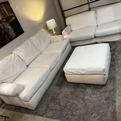 **FREE DELIVERY** Beautiful White Sofa & Loveseat With Matching Ottoman **FREE DELIVERY**