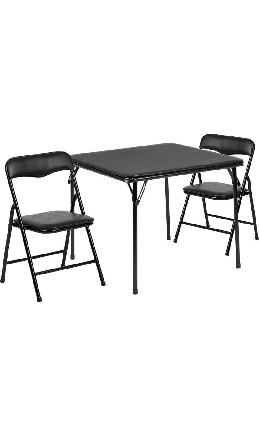 3-Piece Folding Square Table and Chairs Set