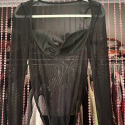 corsette mesh longsleeve bodysuit