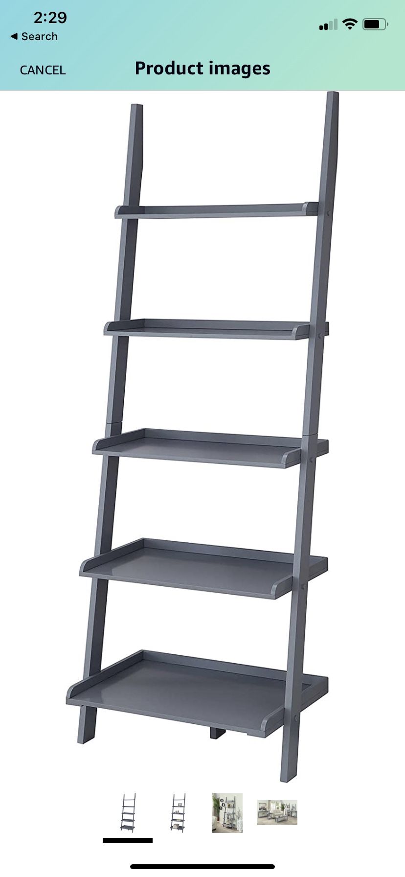 Gray Modern Ladder Shelf