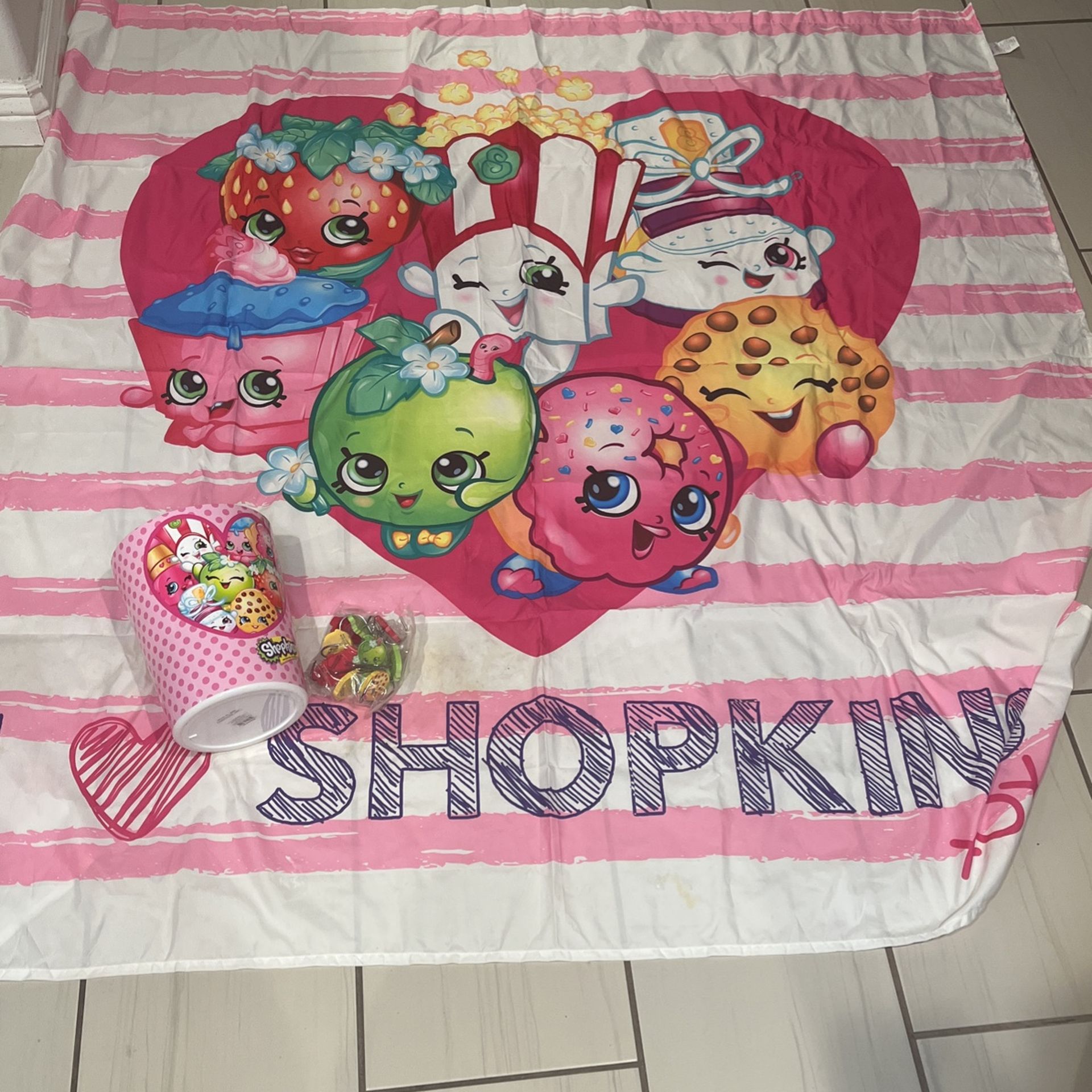 Girls Shower Curtain  Shopkins