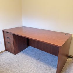 Sturdy Office Desk + Swivel Chair