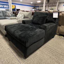 Black Corduroy Chaise