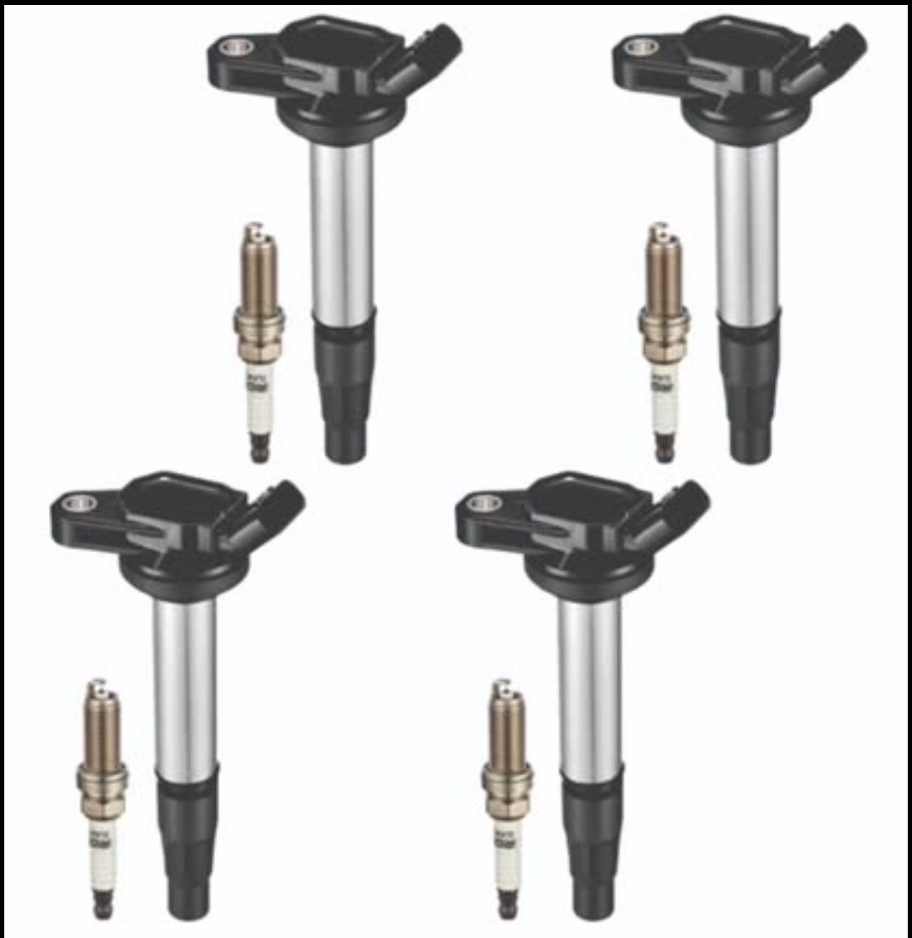 TOYOTA BDFHYK Ignition Coil Pack UF596 and Iridium Spark Plugs 93501 (4 Pack)