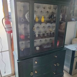 Antique Wood China Cabinet 