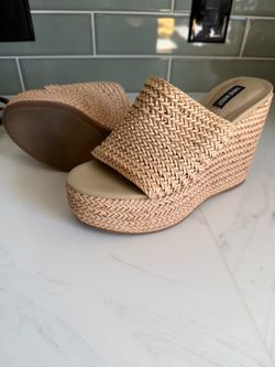 Nine West Woven Wedge Slide Sandals