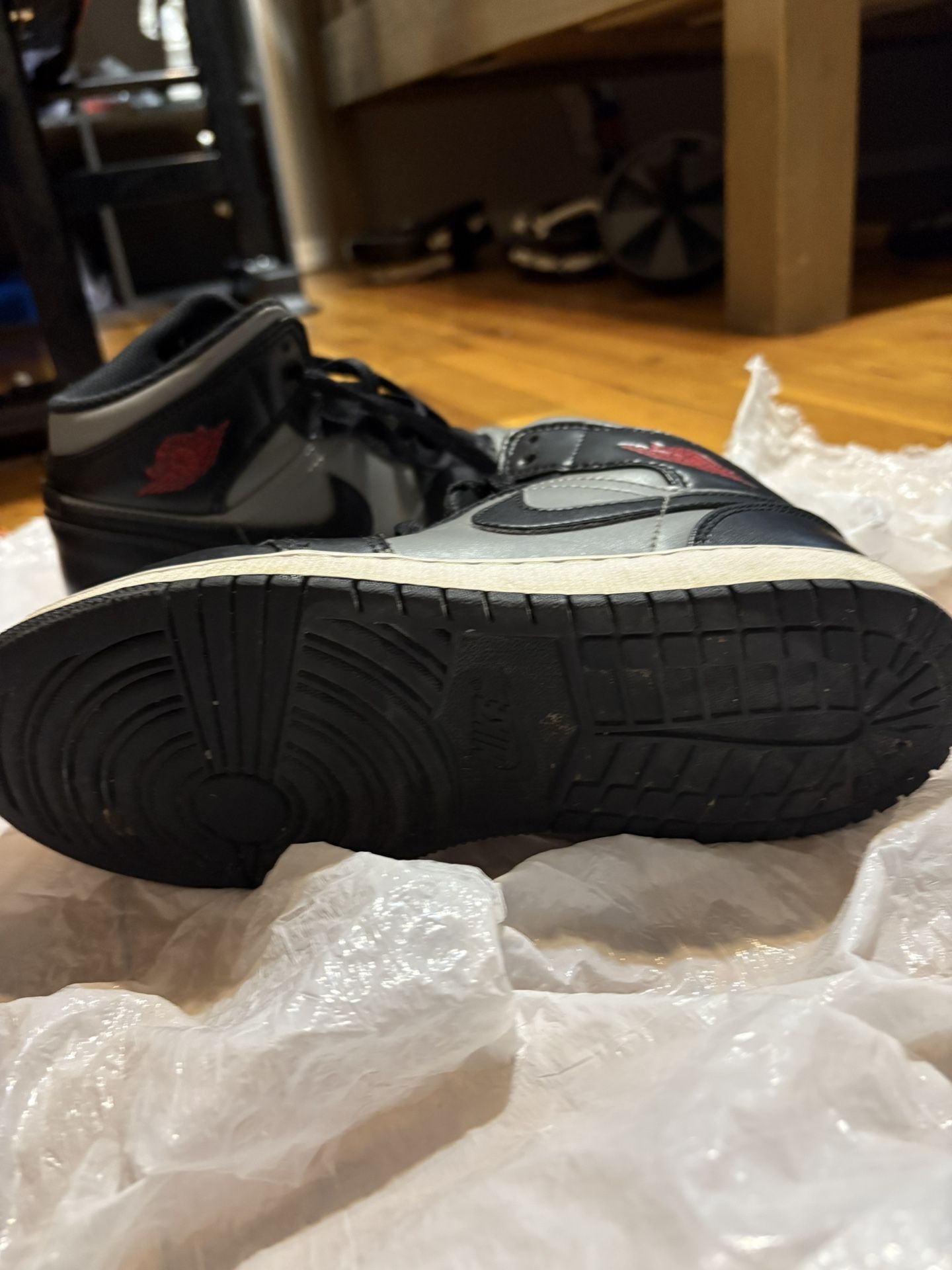 Kids 5 Jordan 1 Mid Shadow Red