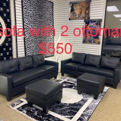 2 Sofas And 2 Ottoman Brand New Set $550 Only 