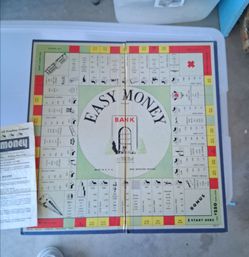 VINTAGE 1950'S MILTON BRADLEY "EASY MONEY" GAME.. BOARD and INSTRUCTIONS ( RULES ) ONLY!!...asking $10.00