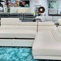 Sleeper Sofa Sectional With Storage, USB And Plug Outlet On Sale Now $1,299
