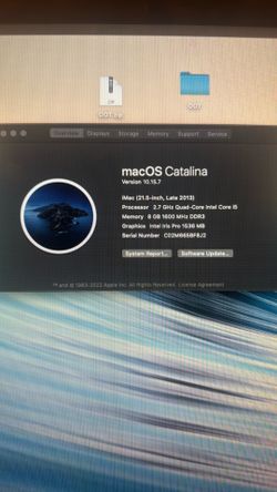 Mac OS Catalina ver. 10.15.7. (2013 Imac)
