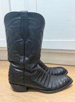 Lucchese Black Caiman Cowboy Boots Men’s Size 11/12