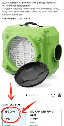 Alorair HEPA 550 CFM Air Scrubber w/ 3-Stage Carbon Filtration for Construction, Water Damage-$200ea