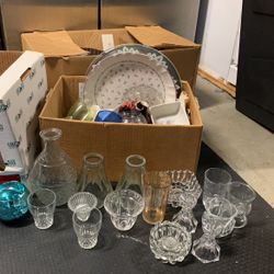 Glass, Plates, Vases, Cups, Brick Brack