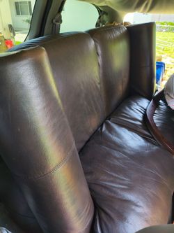 Leather  loveseat and chair