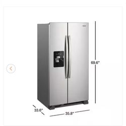Whirpool side by side fridge.  Brand New.