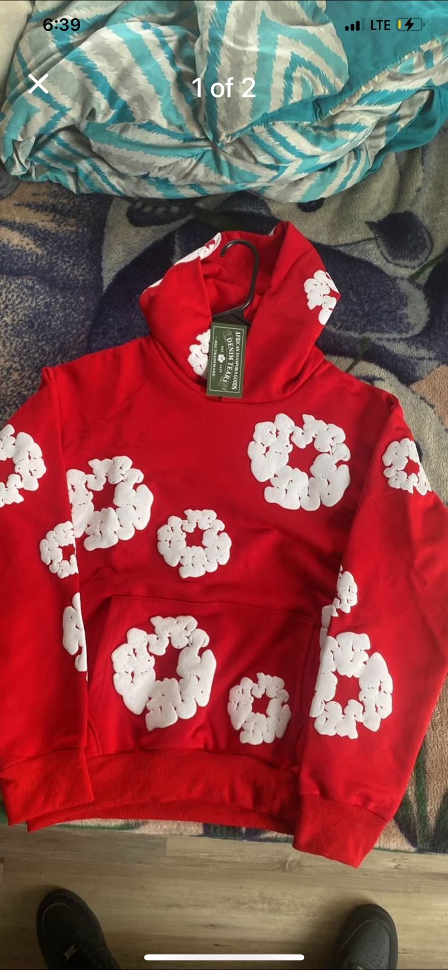 Red Denim Tear Hoodie