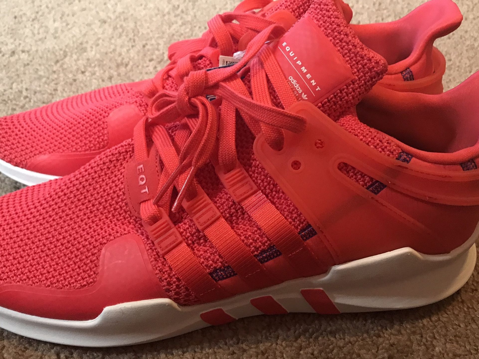 Adidas EQT Support ADV Mens CQ3004 Real Coral White Knit Running Shoes Size  12 - conticontadores.com.br