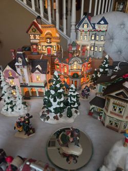 Christmas Village Collection Lighted Buildings and Figurines