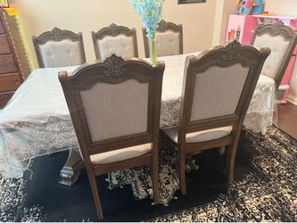 Wooden Dining table with 6 chairs
