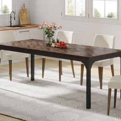 F1946 Wood Dining Table, 70.9" Farmhouse Kitchen Dinner Table for 6-8