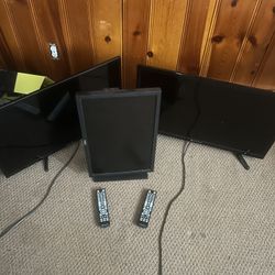 Two Element Tvs + Older Vertical Dell Monitor 