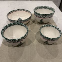 Vintage Furio Italian Christmas Tree Nesting Mixing Bowls Set of 4