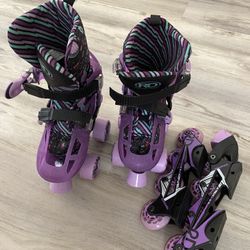 Girls 2-in-1 Roller Skates Combo (small/size 12-2)