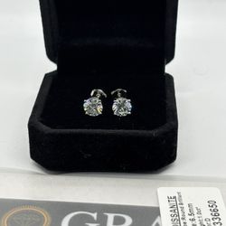 1ct Vvs Moissanite Earrings (silver)