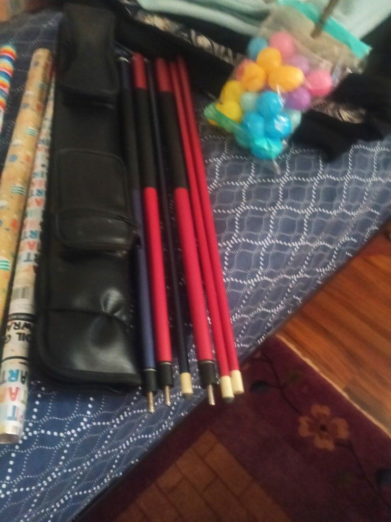 Pool Sticks W Case