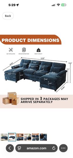 Blue sectional 2 big 4 my space